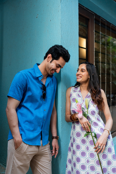 Purple Blue Sanganeri Cotton Dobby Women Midi Dress Sleeveless WDRSL01266