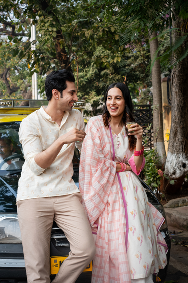 Pink Sanganeri Cotton Malmal Dobby Dupatta