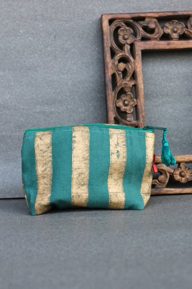 Dhaari Canvas Coin Pouch Green