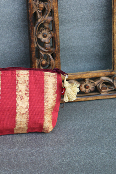 Dhaari Canvas Coin Pouch Rust