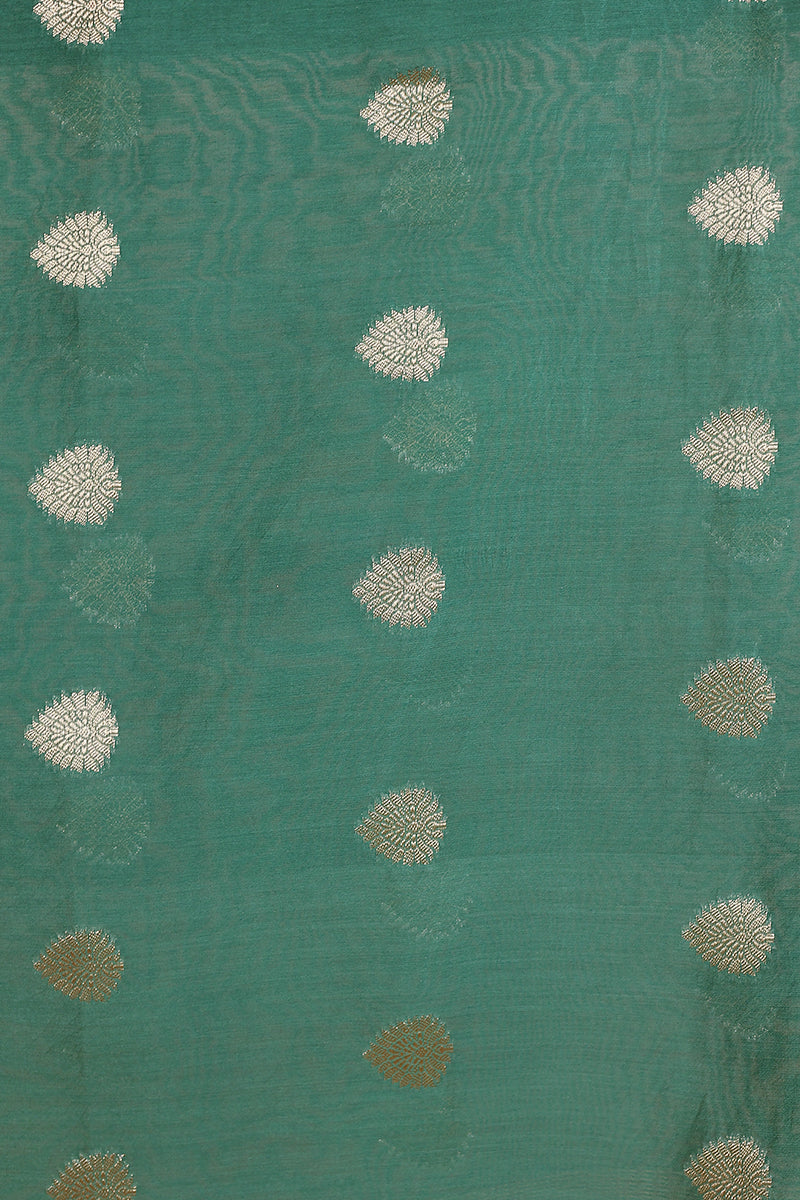 Green Jaquard Banarasi Silk Dupatta DUPAT102349