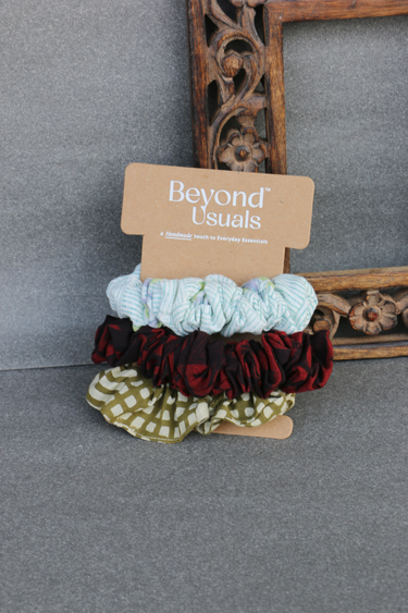 Heer Handcrafted Scrunchie Set of 3