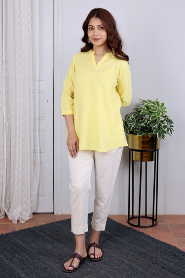 Natural Hand Dyed Cotton Flax Women Ankle Pant WAKPT252C52