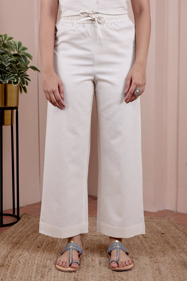 Natural Dyed Cotton Flax Women Flared Pant WFLPT253C10