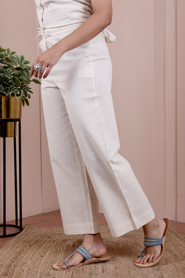 Natural Dyed Cotton Flax Women Flared Pant WFLPT253C10