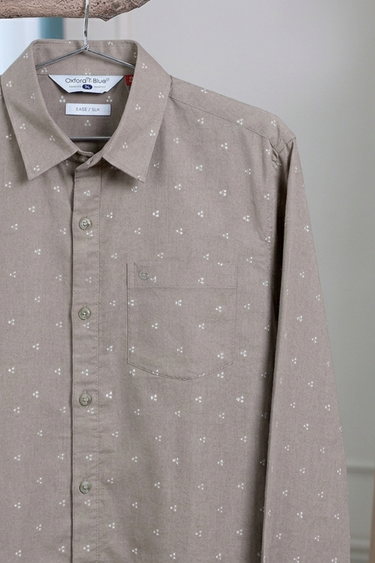 Cool Brown Sanganeri Natural Cotton Linen Men Shirt