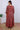 Rust Ajrakh Cotton Women Ankle Kurta Long Sleeves WAKLS04237