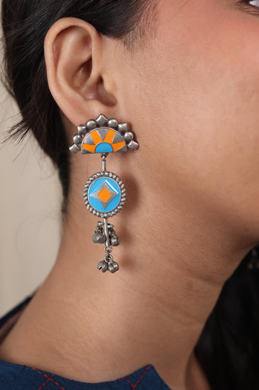Orange & Blue Earring EARNG252C40