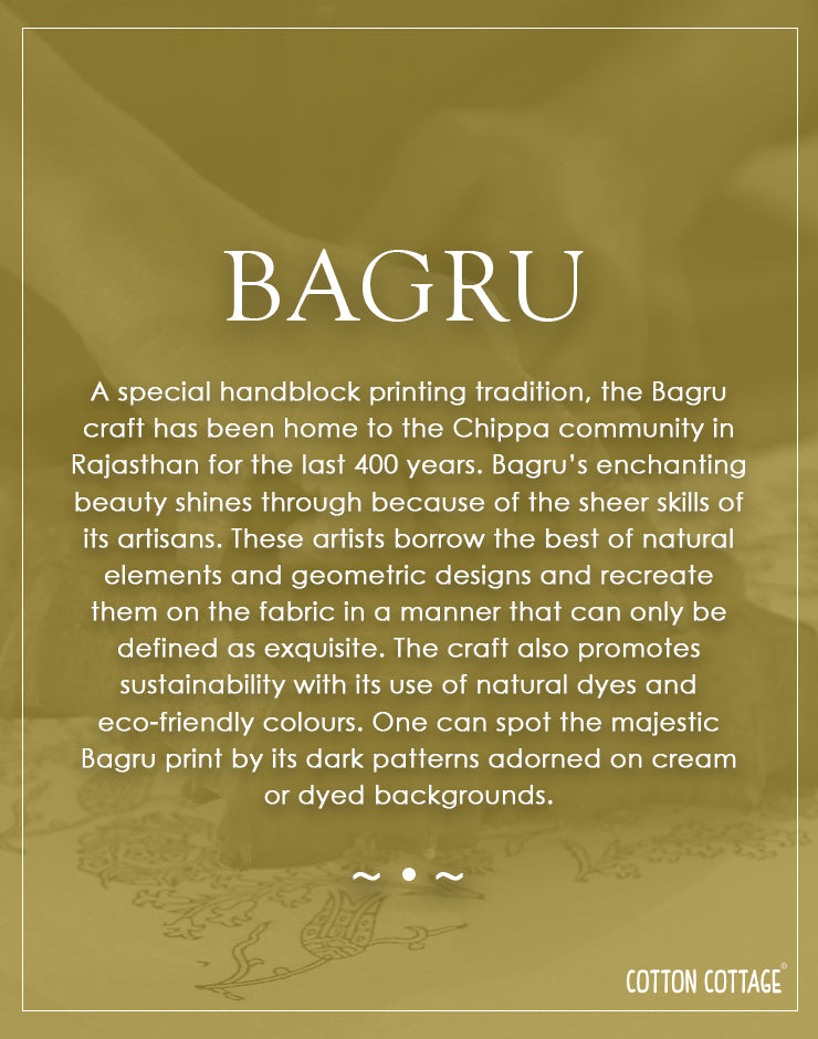 Beige Bagru Cotton Viscose Women Kurti Long Sleeves (WKILS08233) - Cotton Cottage (8)