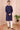 Blue Jaquard Art Silk Men Long Kurta Full Sleeves (MLKFS052310) - Cotton Cottage (2)