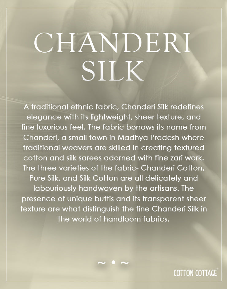 Indigo Dhabu Chanderi Silk Dupatta (DUPAT042350) - Cotton Cottage (4)
