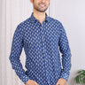 Indigo Dhabu Cotton Men Shirt Full Sleeves (MSHFS06235) - Cotton Cottage (3)