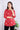 Red Single Ikkat 40 Cotton Women Kurti Long Sleeves (WKILS082344) - Cotton Cottage (2)
