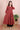 Rust Ajrakh Cotton Malmal Women Ankle Kurta Long Sleeves (WAKLS08231) - Cotton Cottage (2)