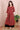 Rust Ajrakh Cotton Malmal Women Ankle Kurta Long Sleeves (WAKLS08231) - Cotton Cottage (3)