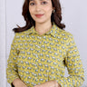 Yellow Bagru Cotton Women Shirt Long Sleeves WSHLS03235 (1)